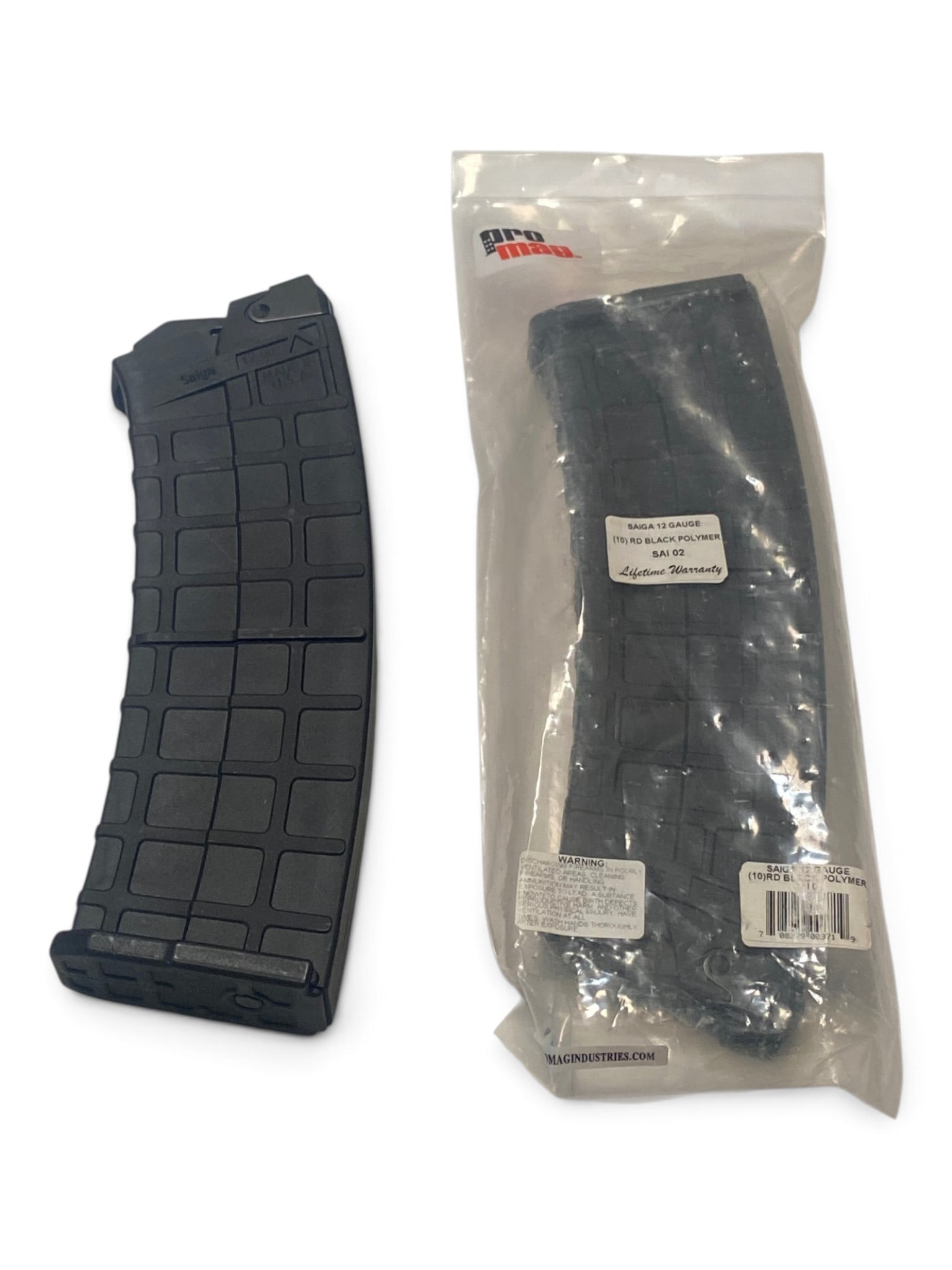(2) ProMag 10rd. Black Polymer SAIGA-12 GA. Magazines (One Is New) (1 of 4)