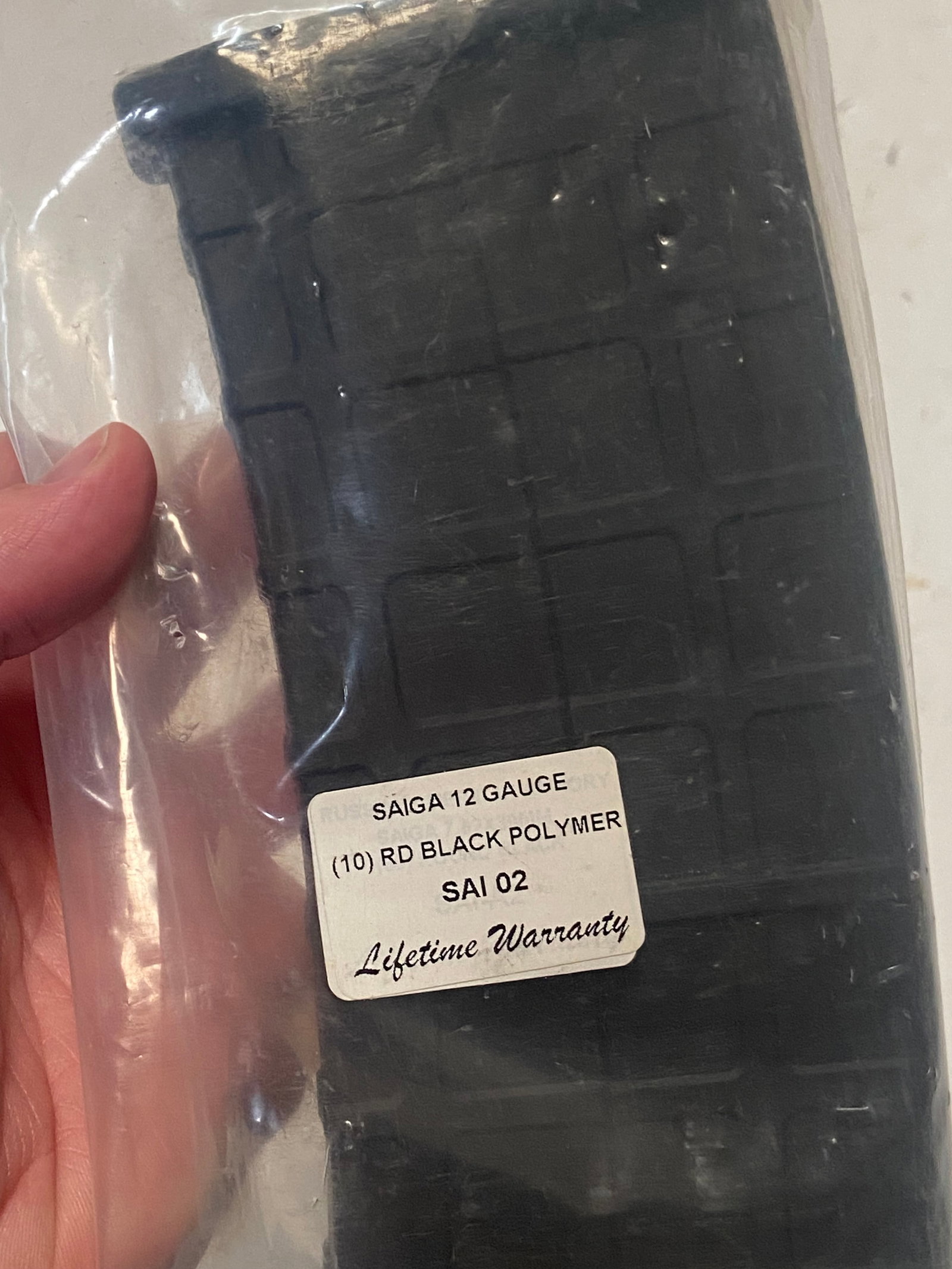 (2) ProMag 10rd. Black Polymer SAIGA-12 GA. Magazines (One Is New) - 2