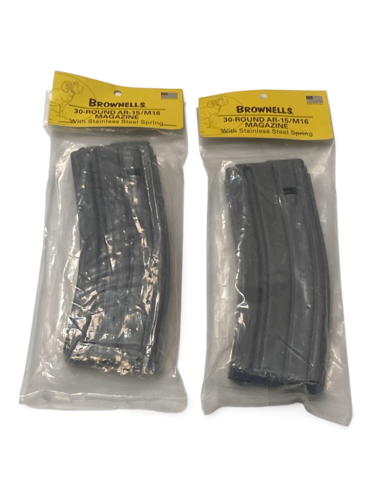(2) NIB Brownells 30rd. AR15/M16 Magazines w/ Stainless Steel Springs: See Photo(s)
