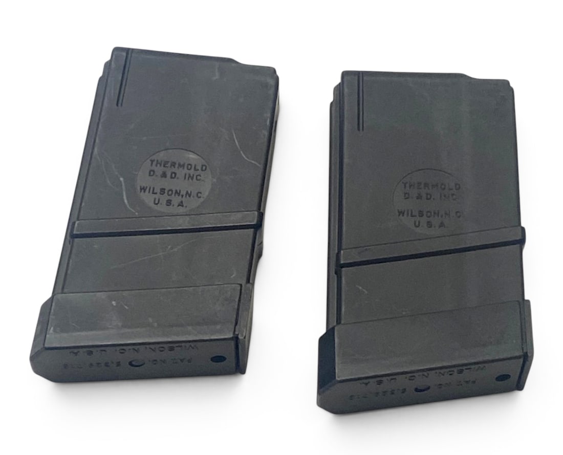 (2) Original Preban Thermold D&D Inc. Wilson, NC M16/AR15 20rd. Magazines: Wilson, NC. USA Pat. No. 5,329,718 - Original PRE-BAN Magazines manufactured in the US before the 1994 Federal Assault Weapons Ban.