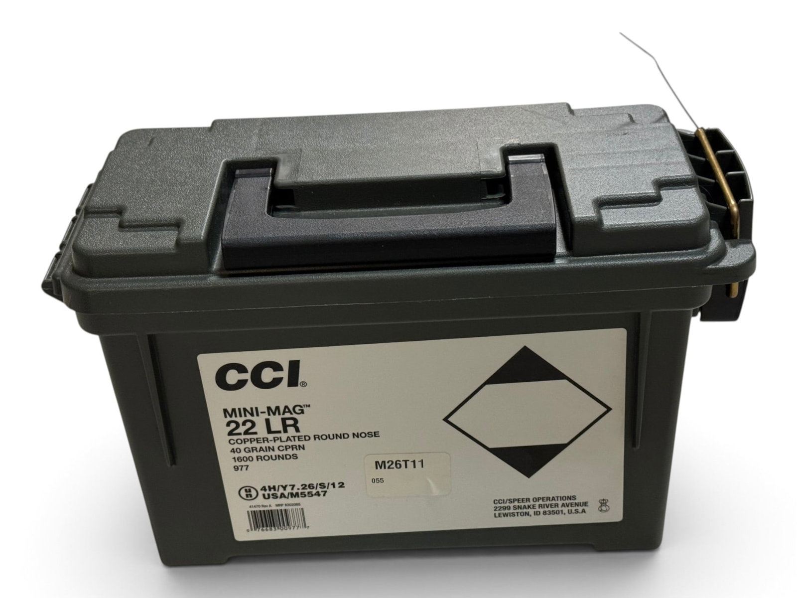 NIB 1,600rds. of .22 LR 40gr. Copper-Plated Round Nose CCI Mini-Mag Ammunition in Sealed Can: See Photo(s)