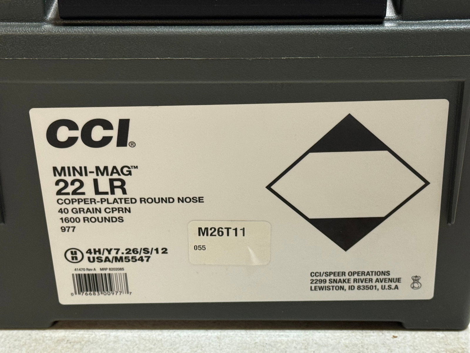 NIB 1,600rds. of .22 LR 40gr. Copper-Plated Round Nose CCI Mini-Mag Ammunition in Sealed Can - 2