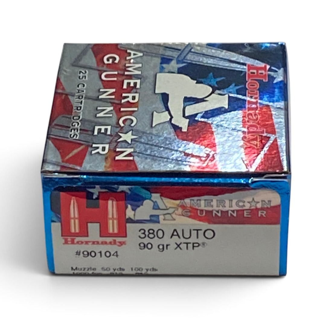 NIB 25rds. of .380 AUTO 90gr. XTP Hornady American Gunner Ammunition: See Photo(s)