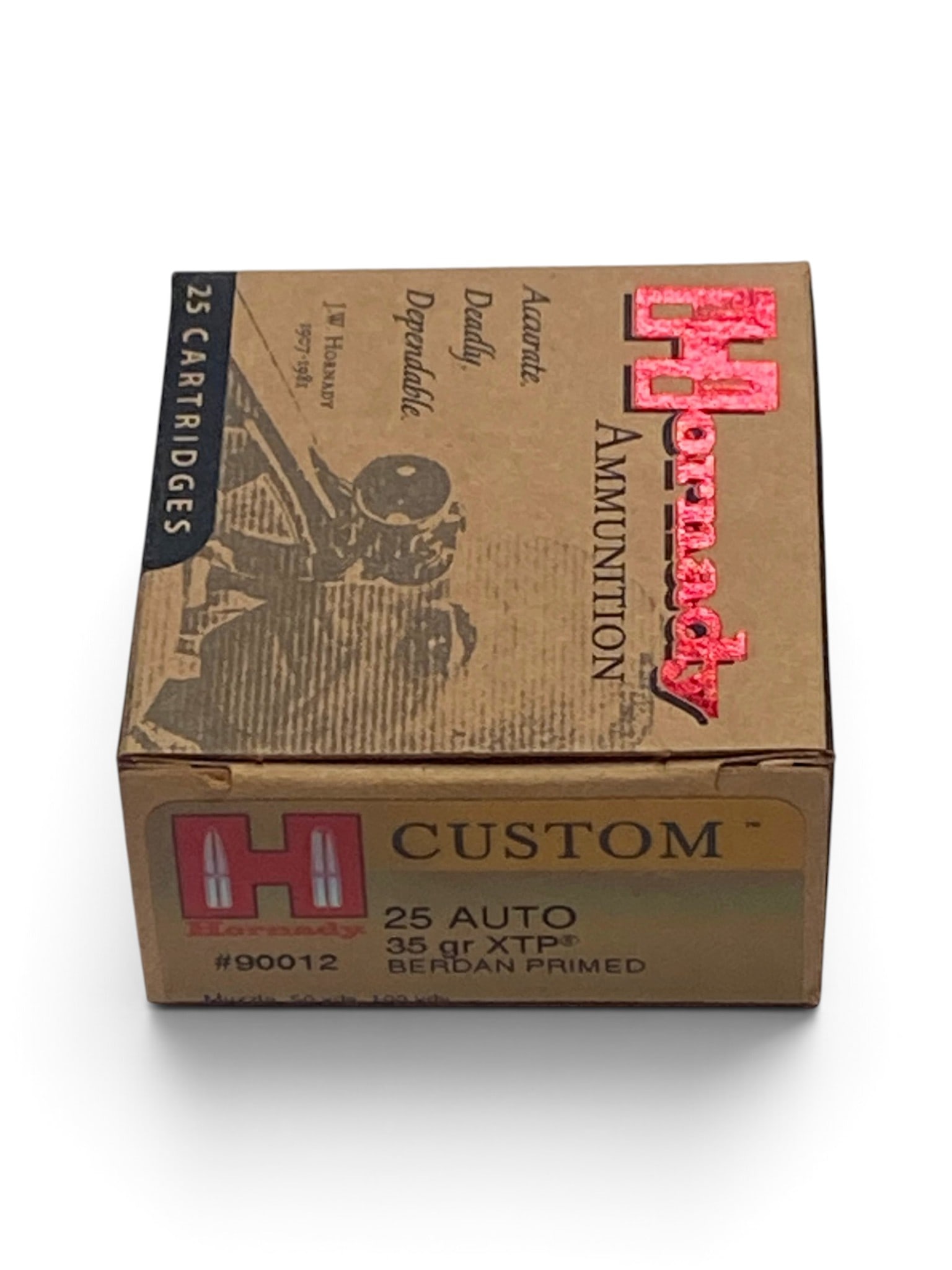 NIB 25rds. of .25 AUTO 35gr. XTP Berdan Primed Hornady Custom Ammunition: See Photo(s)