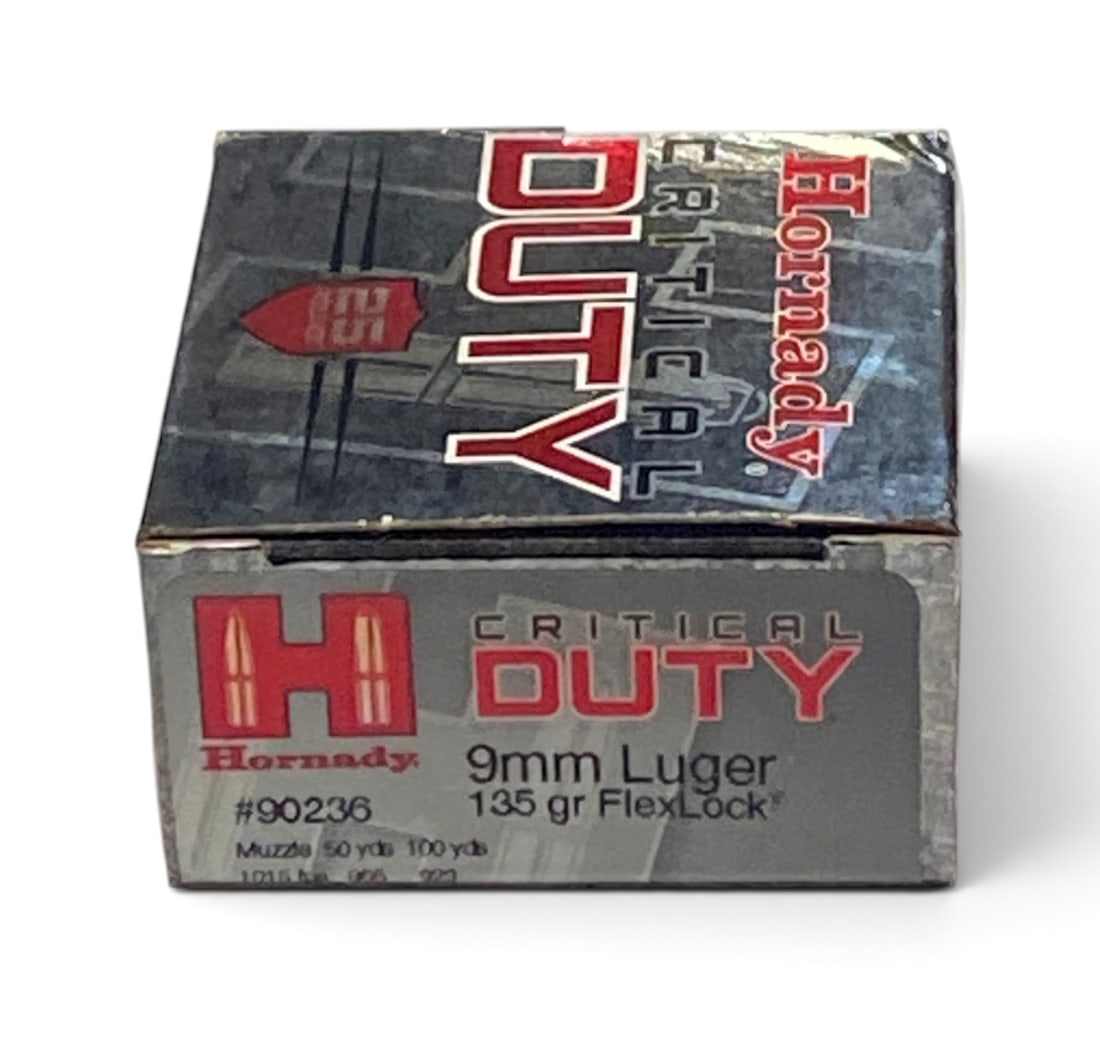 NIB 25rds. of 9mm LUGER 135gr. FlexLock Hornady Critical Duty Ammunition: See Photo(s)