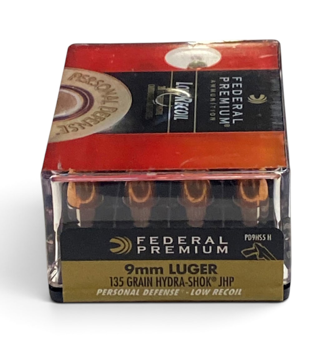 NIB 20rds. of 9mm LUGER 135gr. Hydra-Shok JHP Federal Premium Low Recoil Ammunition: See Photo(s)