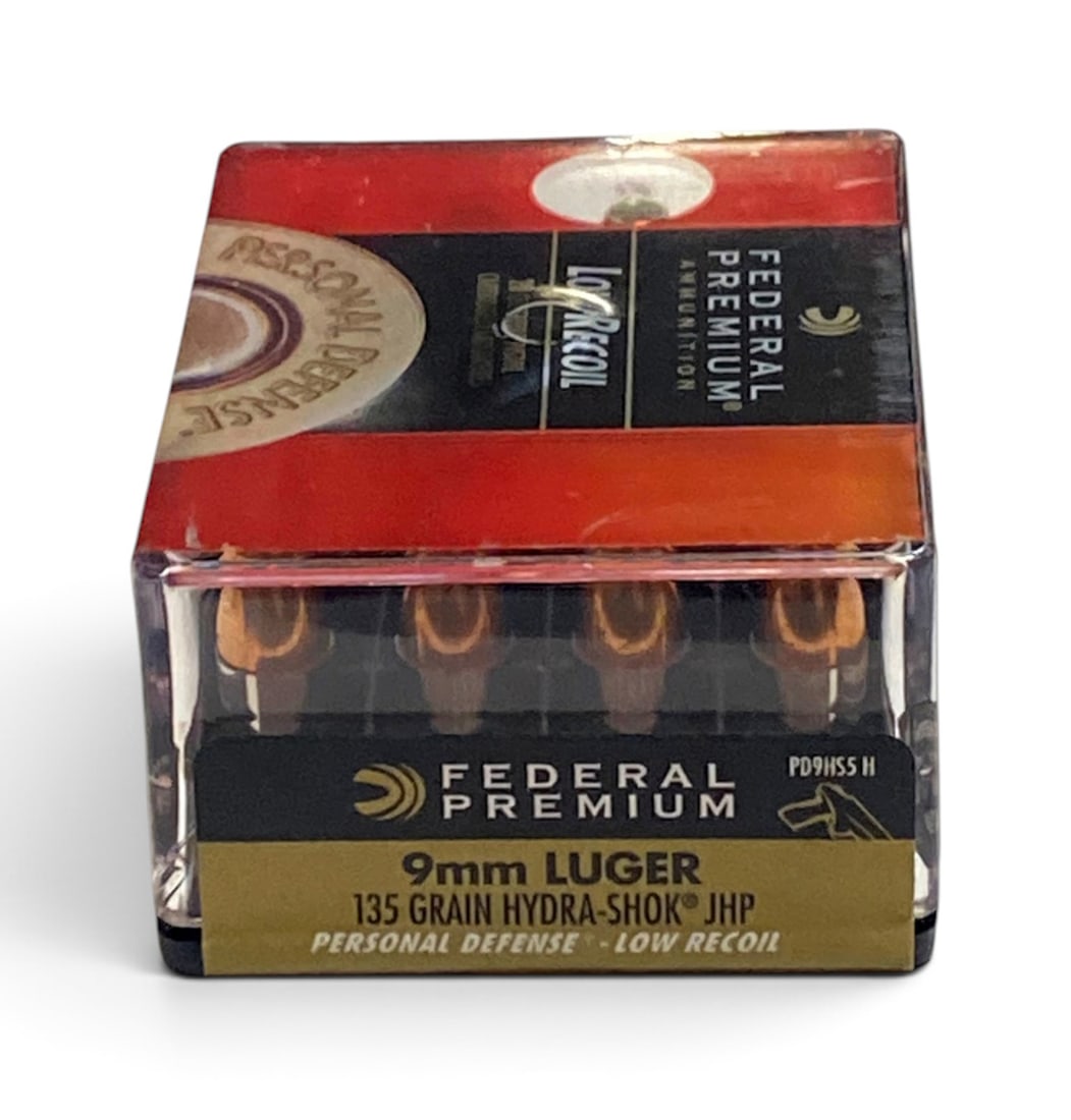 NIB 20rds. of 9mm LUGER 135gr. Hydra-Shok JHP Federal Premium Low Recoil Ammunition: See Photo(s)