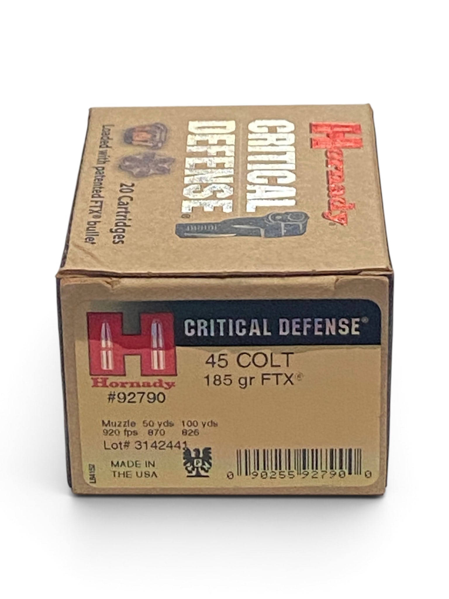 NIB 20rds. of .45 COLT 185gr. FTX Hornady Critical Defense Ammunition: See Photo(s)