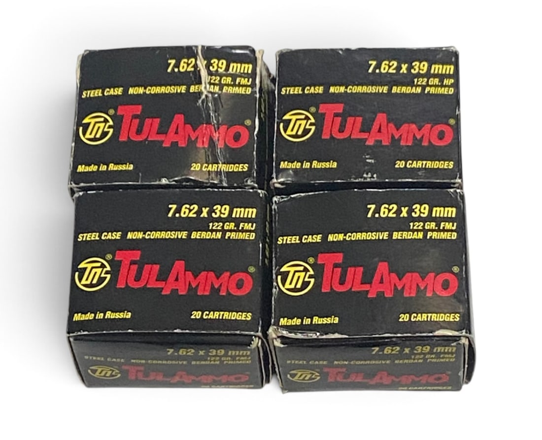 NIB 80rds. of 7.62x39mm 122gr. FMJ/HP TulAmmo Ammunition (1 of 1)