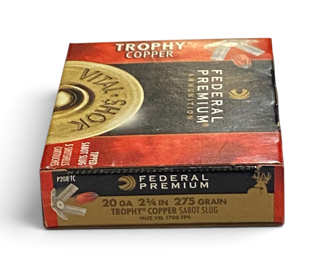 NIB 5rds. of 20 GA. 2-3/4” 275gr. Trophy Copper Sabot Slug Federal Ammunition: See Photo(s)