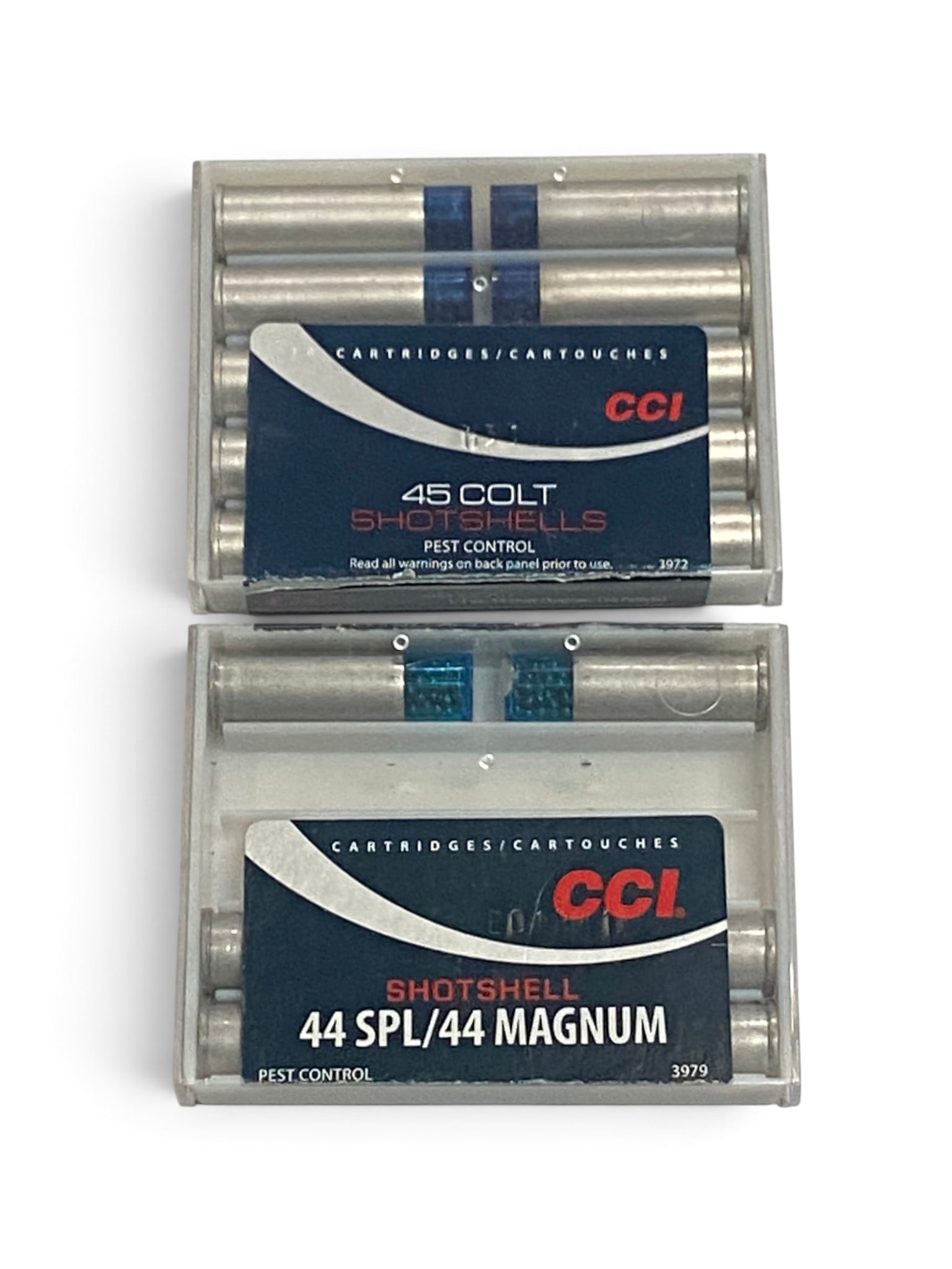 NIB 16rds. of .45 COLT/.44 SPL/.44 MAGNUM CCI Shotshell Pest Control Ammunition: (1) Full Tray of 10 Rounds .45 COLT & (1) Partial Tray of 6 Rounds or .44 SPL/.44 MAGNUM