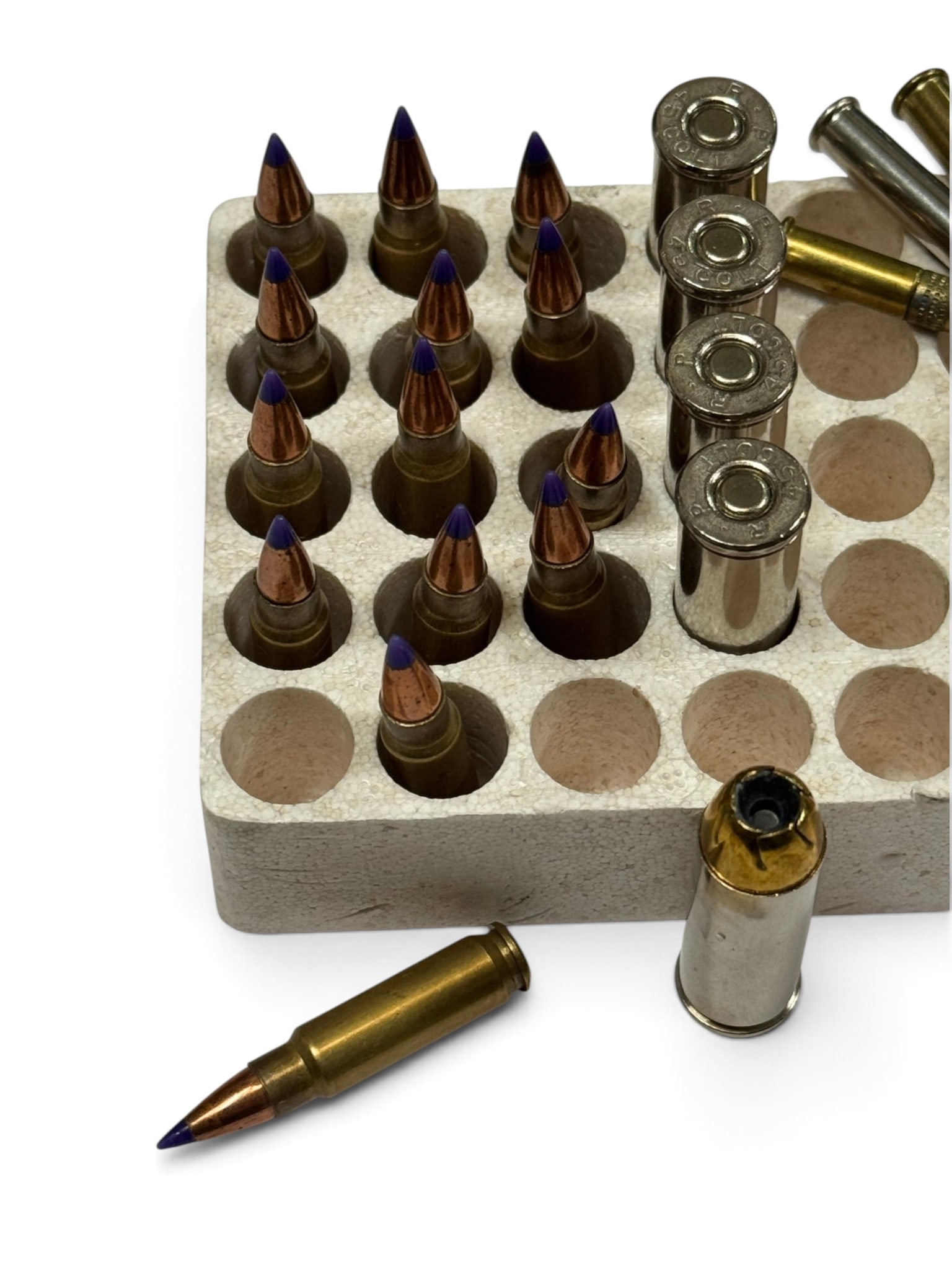 Large Lot of Various Factory Ammo - .22 CAL, 5.7x28mm, .45 LC, 7.62x39, .243 WIN, .25 AUTO & M - 8