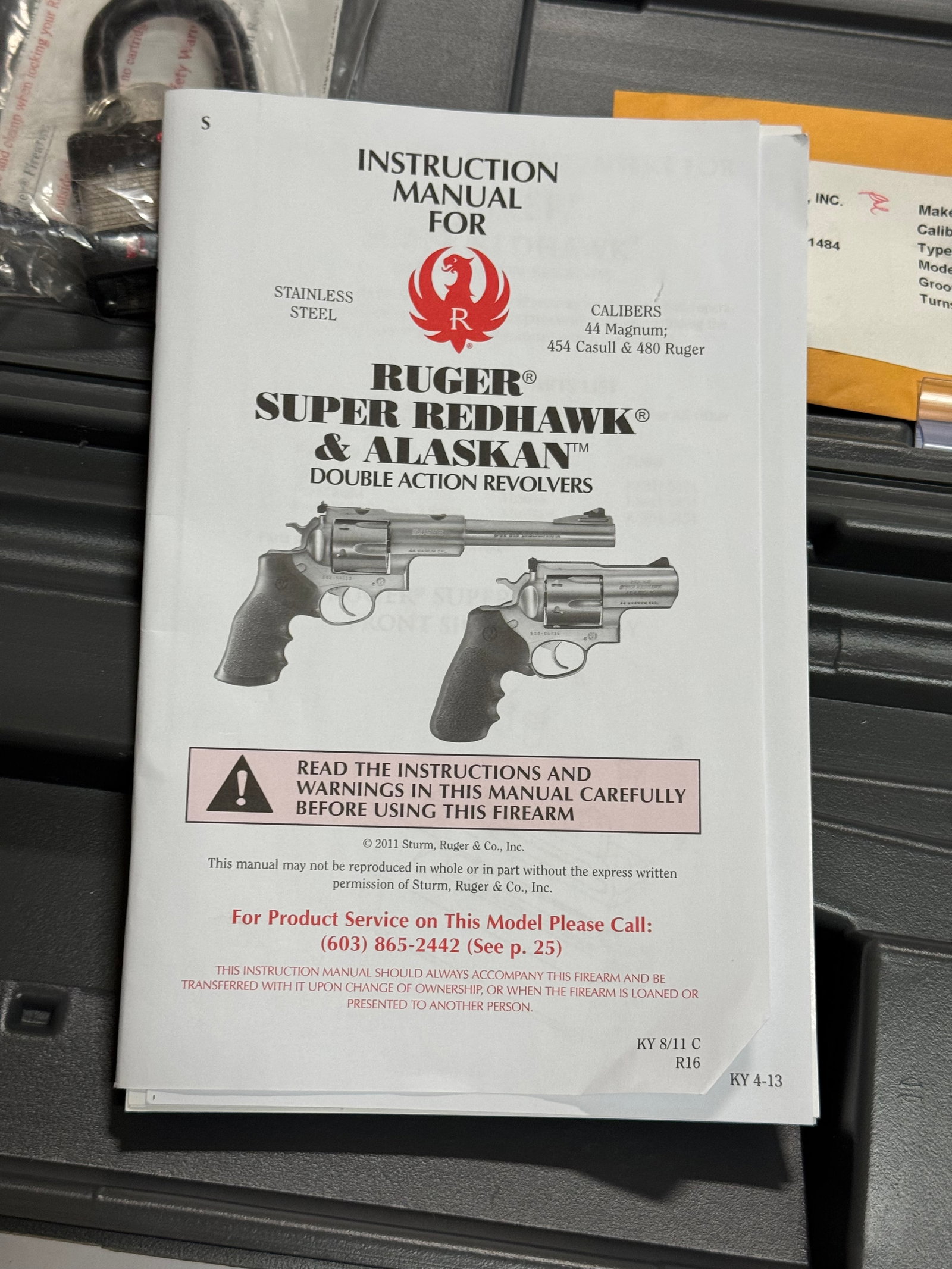Ruger Super Redhawk .44 MAG. 9.5" Hard Factory Revolver Case - 2