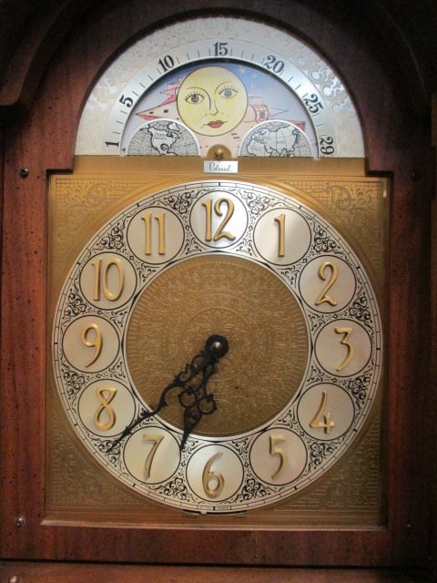 Colonial w/brass Finish Dial & Moon Phase Indicator Grandfather Clock - 4
