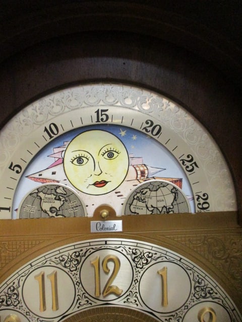 Colonial w/brass Finish Dial & Moon Phase Indicator Grandfather Clock - 6
