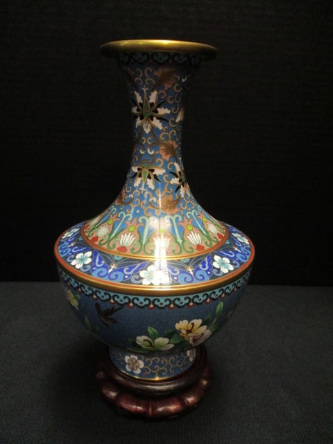 Chinese Cloisonne Vase w/Bulbous Body (1 of 7)