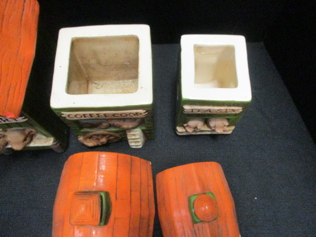 Barn Style Ceraic Mid Century Novelty Canister Set (4 PC) - 3