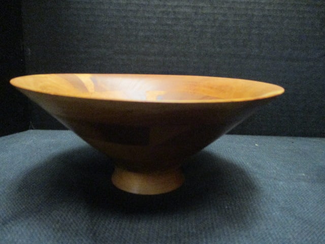 Wood Footed Bowl w/Flared Rim (8 1/2" Diam x 3 1/2" D) & - 4