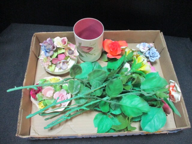 Porcelain Flowers & Capodimonte Style Porcelain: See pictures
