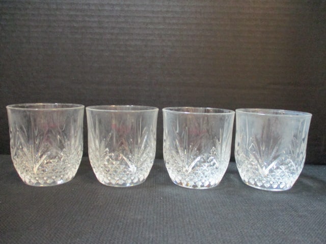 Vtg. Old Fashioned Crystal Tumblers (Lot of 4): 3 1/2"