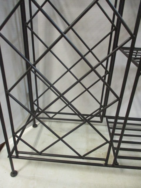 Black Metal Freestanding Wine Rack - 4