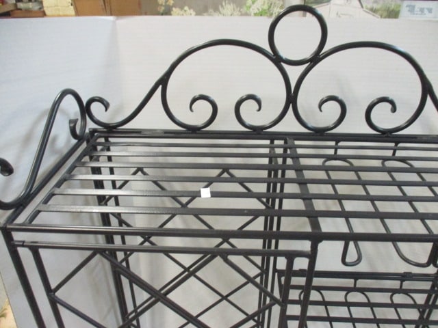 Black Metal Freestanding Wine Rack - 5