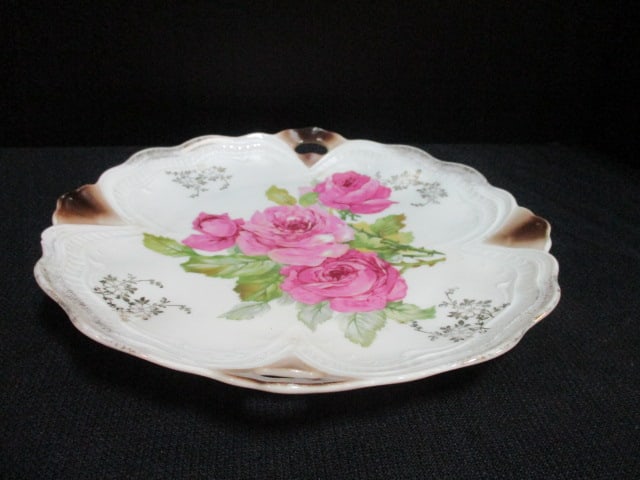 Germany Handpainted Double Handle Plate: 10"