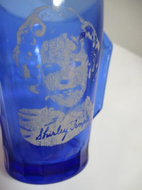 Hazel Atlas Cobalt Blue Shirley Temple Cereal Bowl & Mug - 7