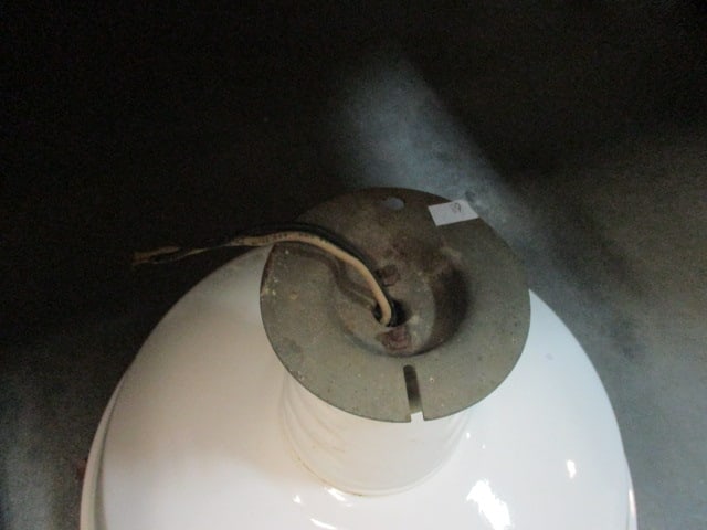 White Enameled Vtg Barn Light - 2