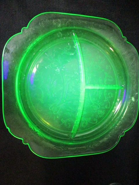 Pink Depression Glass Sugar Bowl, 2 Pink Bud Vases, Green - 2