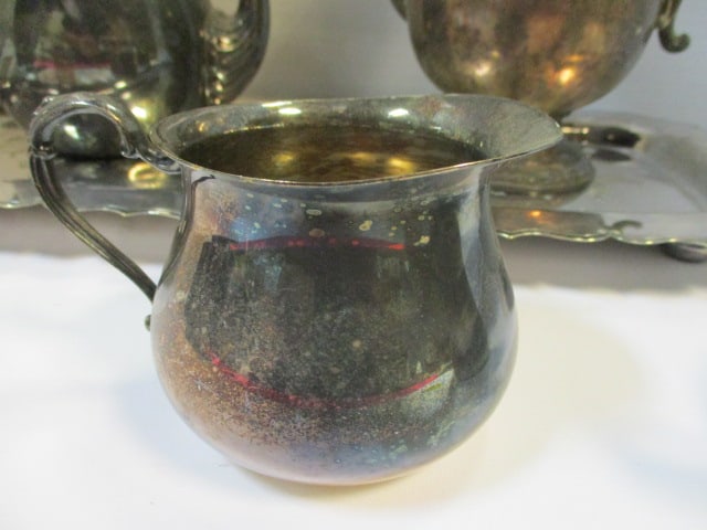 Sheridan 3 PC Silverplate Tea Set, Silverplate Coffee Pot, England - 5