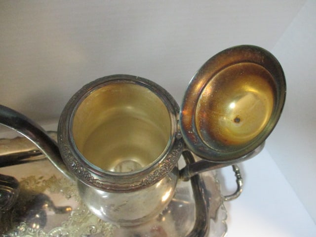 Sheridan 3 PC Silverplate Tea Set, Silverplate Coffee Pot, England - 8