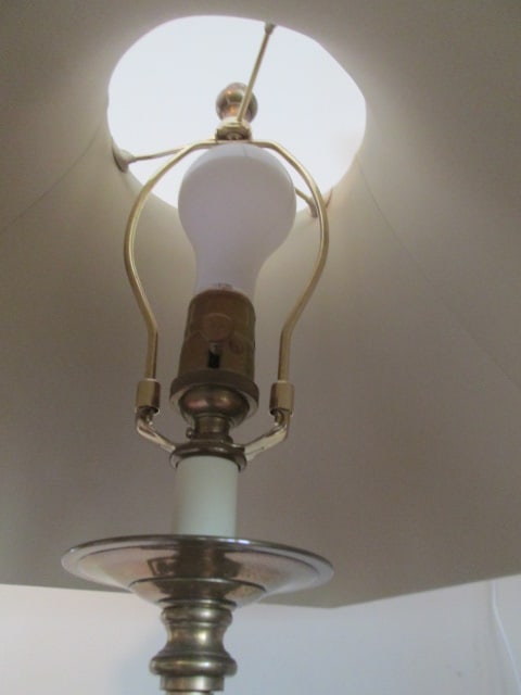 Pair of The Bombay Co. Antique Brass Palm Tree Lamps with Marble Bases - 4
