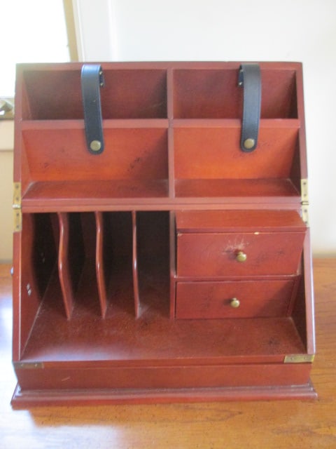 2003 The Bombay Co. Campaign Style Mahogany Correspondence Chest (1 of 8)