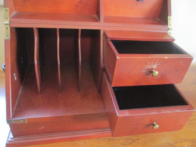2003 The Bombay Co. Campaign Style Mahogany Correspondence Chest - 3