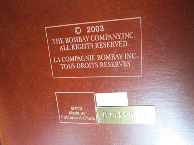 2003 The Bombay Co. Campaign Style Mahogany Correspondence Chest - 7