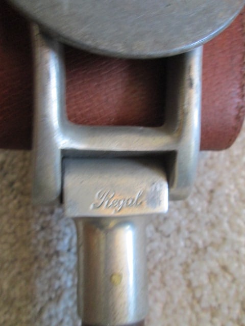 Vintage Regal Leather and Metal Shooting Stick Folding Walking Cane Seat - 3