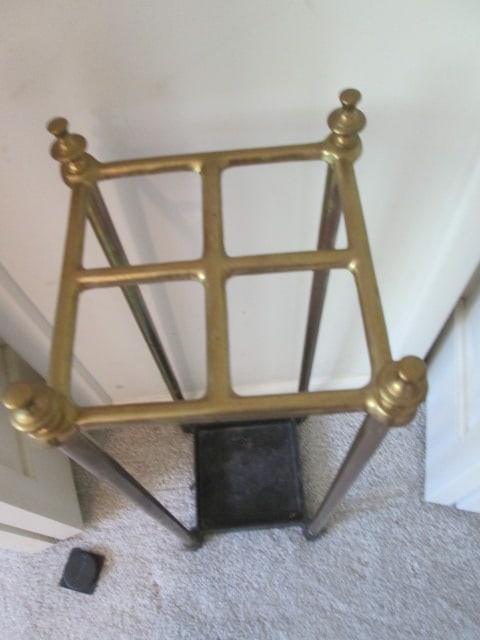 Brass and Cast Iron Umbrella Stand - 2