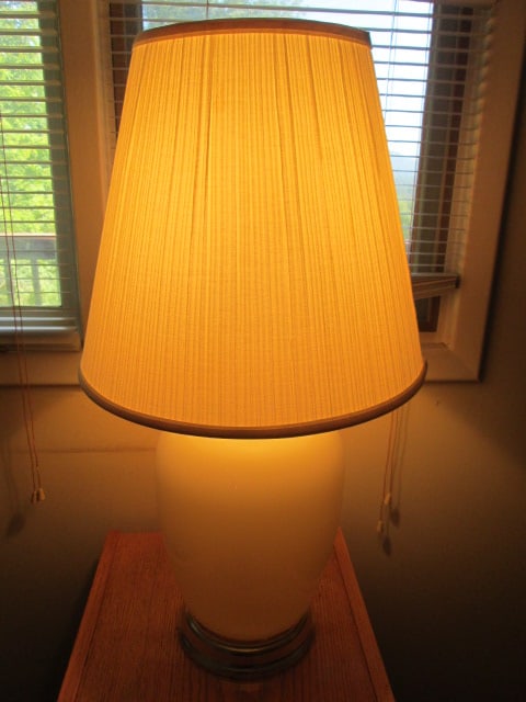 Cream Color Glass Ginger Jar Table Lamp - 6