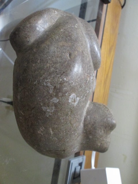Carved Stone Sleeping Cat Figure - 3