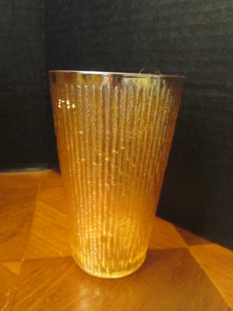 Vintage Jeannette Glass 7 Piece Marigold Iridescent "Tree Bark" Pattern Lemonade/Tea Set - 2