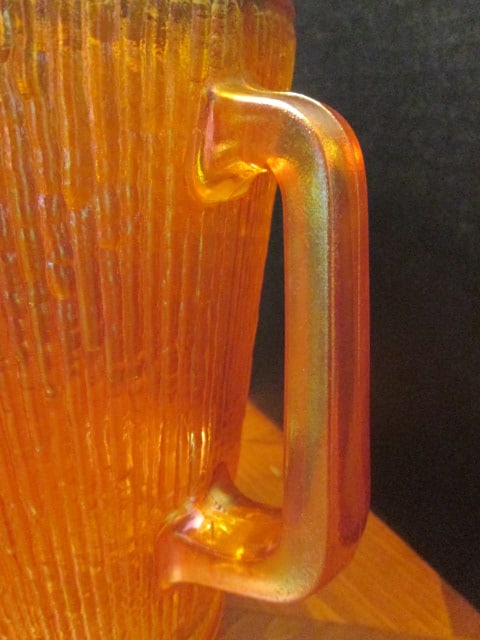 Vintage Jeannette Glass 7 Piece Marigold Iridescent "Tree Bark" Pattern Lemonade/Tea Set - 6
