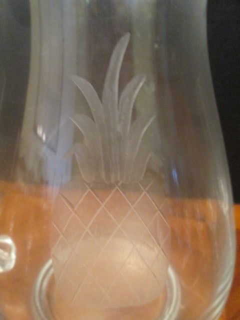 Hand Blown 10 Piece Beverage Set with Etched Pineapple Motif - 5