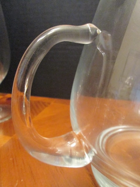 Hand Blown 10 Piece Beverage Set with Etched Pineapple Motif - 7