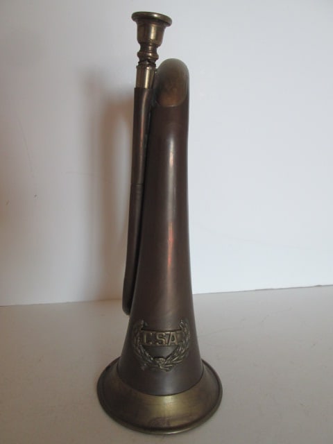 Decorative C.S.A. Replica Brass and Copper Military Style Bugle: 11"