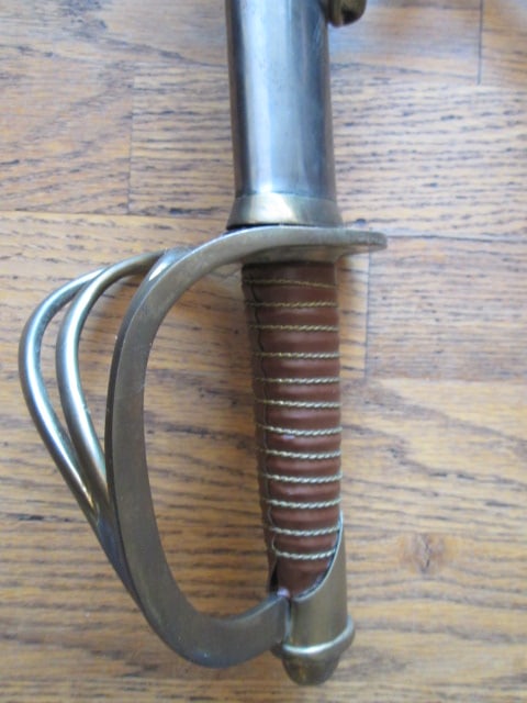 Decorative C.S.A. Replica Sword with Brass and Silver Tone Metal Scabbard and - 2
