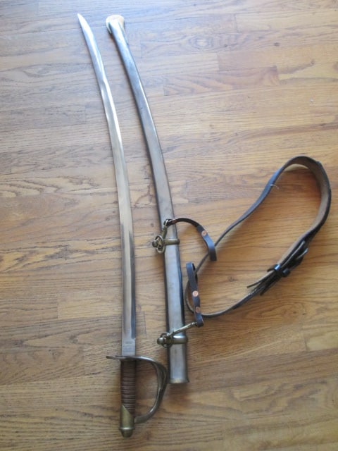 Decorative C.S.A. Replica Sword with Brass and Silver Tone Metal Scabbard and - 3