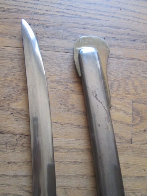 Decorative C.S.A. Replica Sword with Brass and Silver Tone Metal Scabbard and - 4