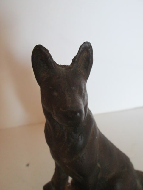 Vintage Cast Iron Shepherd Dog Door Stop/Bookend - 2