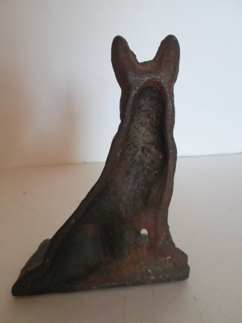 Vintage Cast Iron Shepherd Dog Door Stop/Bookend - 3